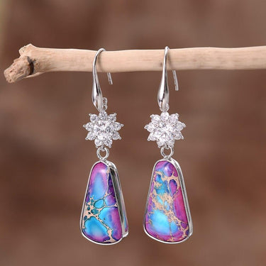 Shine Brightest Purple Jasper Drop Earrings-Your Soul Place